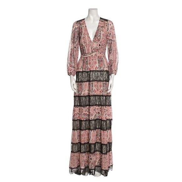 Alice + Olivia Karolina Paneled Halter Maxi Dress Blush Kiss Vanilla Size XS NWT - Picture 1 of 5